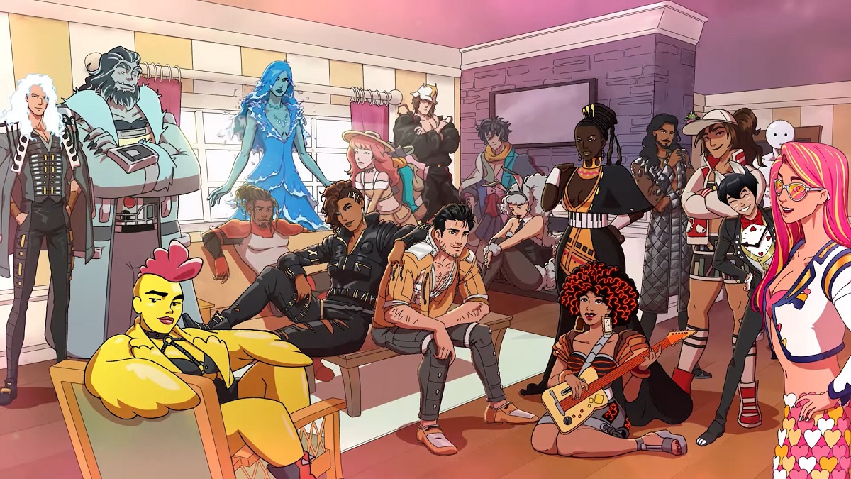 Date Everything Header, showing a bunch of people standing in a room